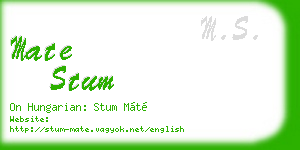 mate stum business card